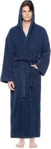 Arus Albornoz con capucha para hombre, longitud normal o extra largo, 100% tela de rizo de algodón (380 g/m²) certificado por OEKO-TEX®