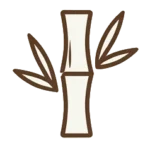 Logo con forma de una caña de bambú
