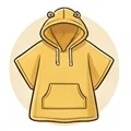 Ilustración de un albornoz de niño/a tipo poncho