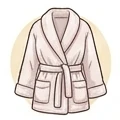 Ilustración de un albornoz de mujer color blanco/rosa