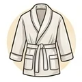 Ilustración de un albornoz de hombre color blanco